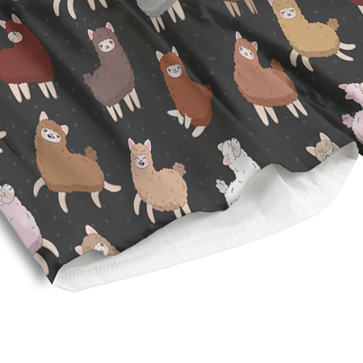 Happy Llama Print Pattern Men's Athletic Shorts