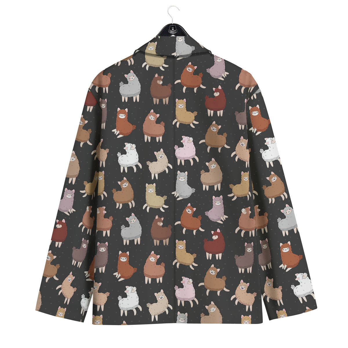 Happy Llama Print Pattern Men's Sport Coat-grizzshop