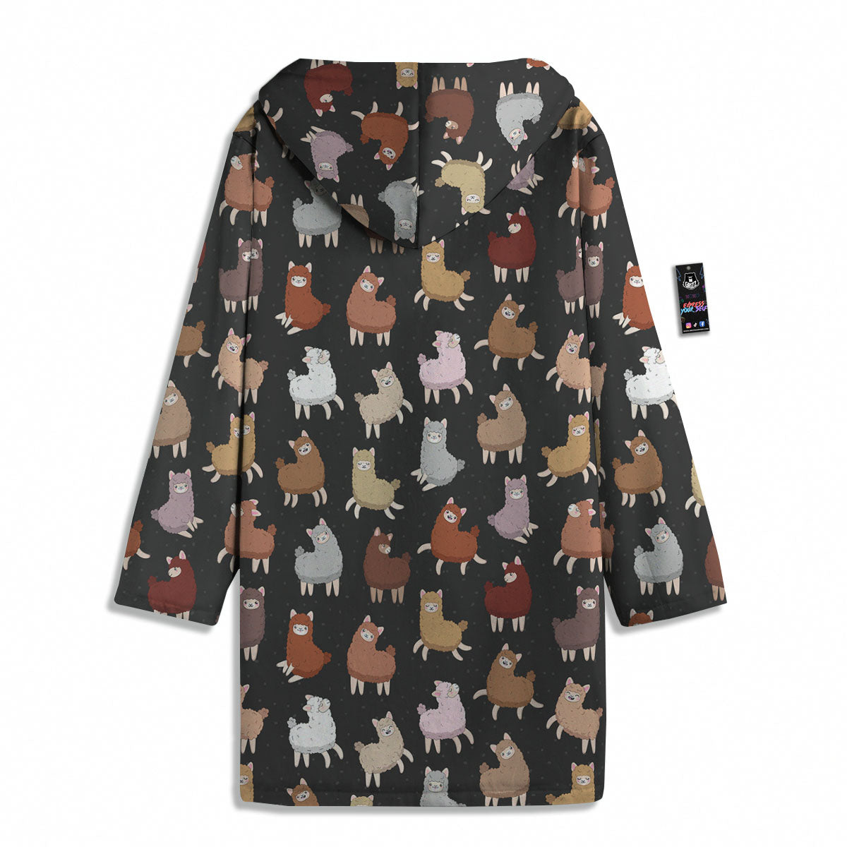 Happy Llama Print Pattern Men's Windbreaker Jacket-grizzshop