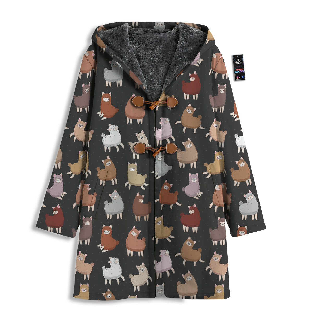 Happy Llama Print Pattern Men's Windbreaker Jacket-grizzshop