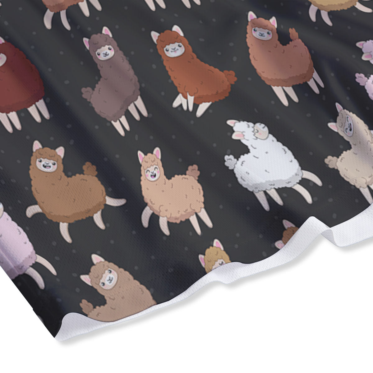 Happy Llama Print Pattern Mesh Shorts