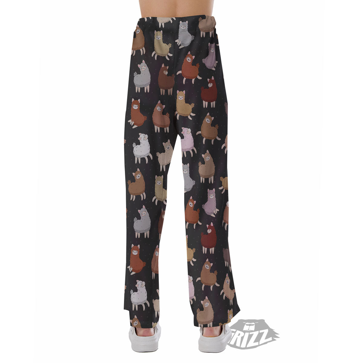 Happy Llama Print Pattern Pajama Pants-grizzshop