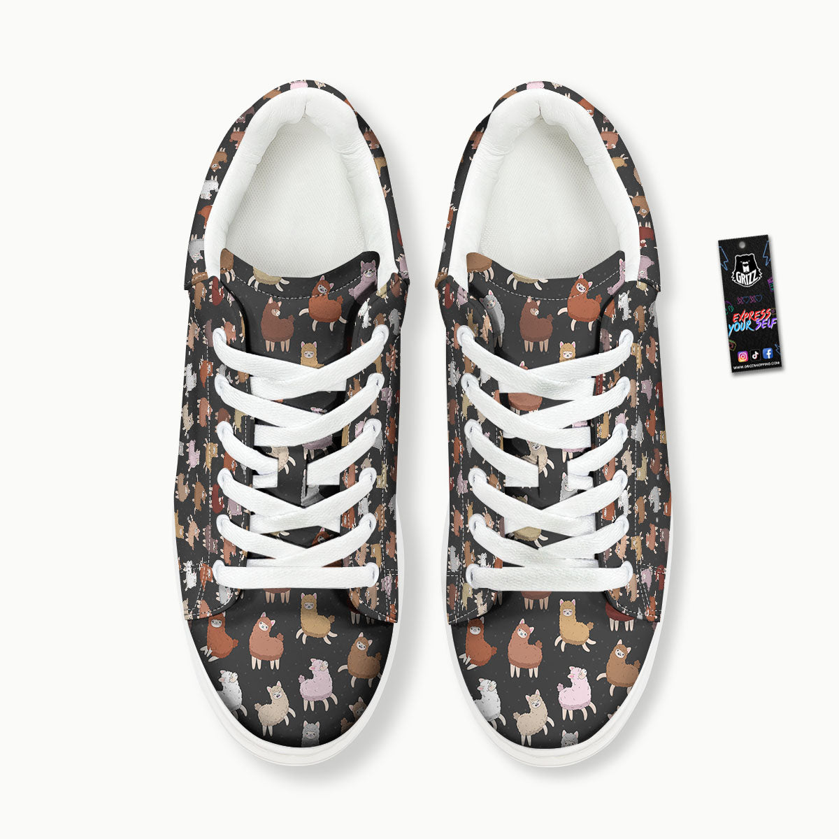 Happy Llama Print Pattern Platform Shoes-grizzshop