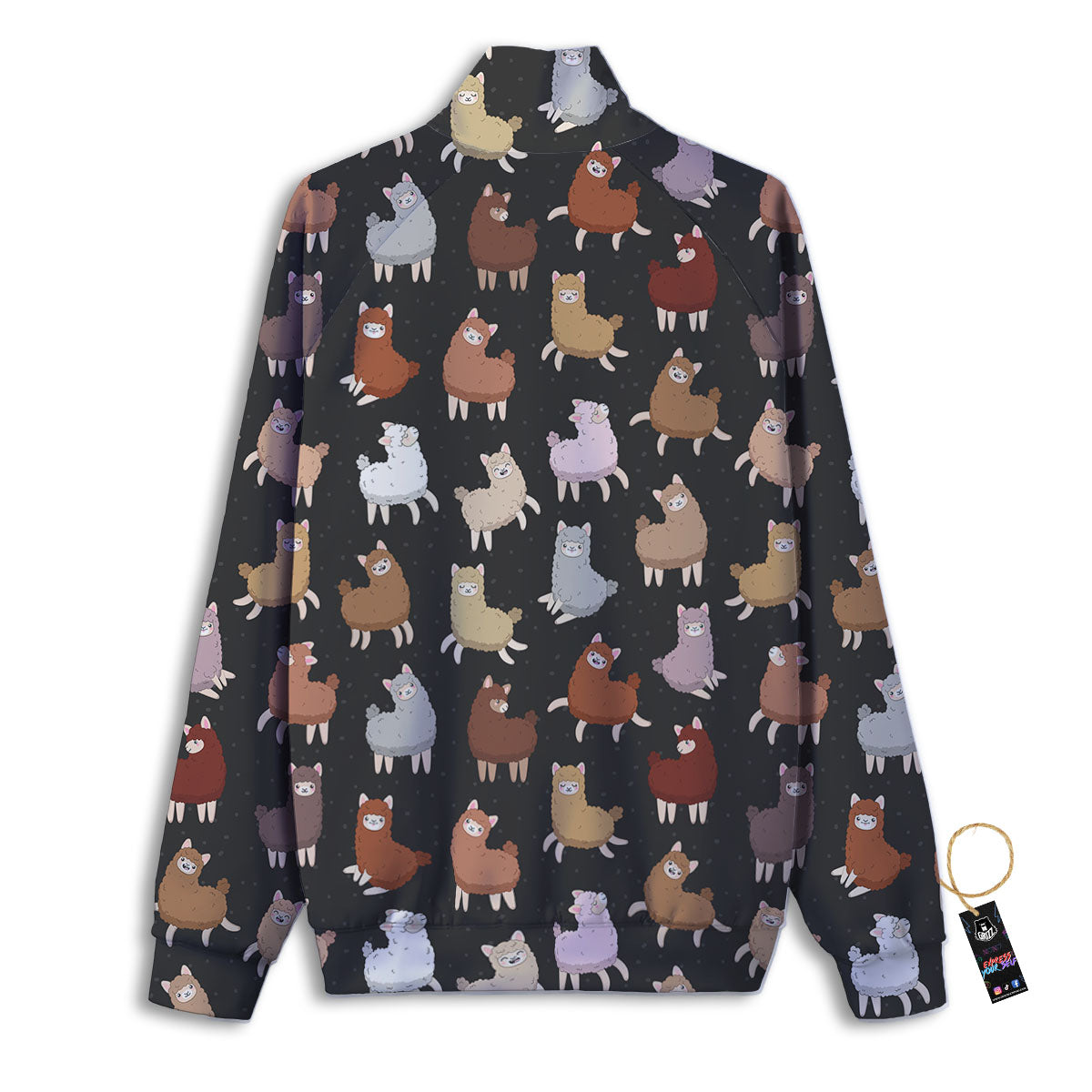 Happy Llama Print Pattern Track Jacket-grizzshop