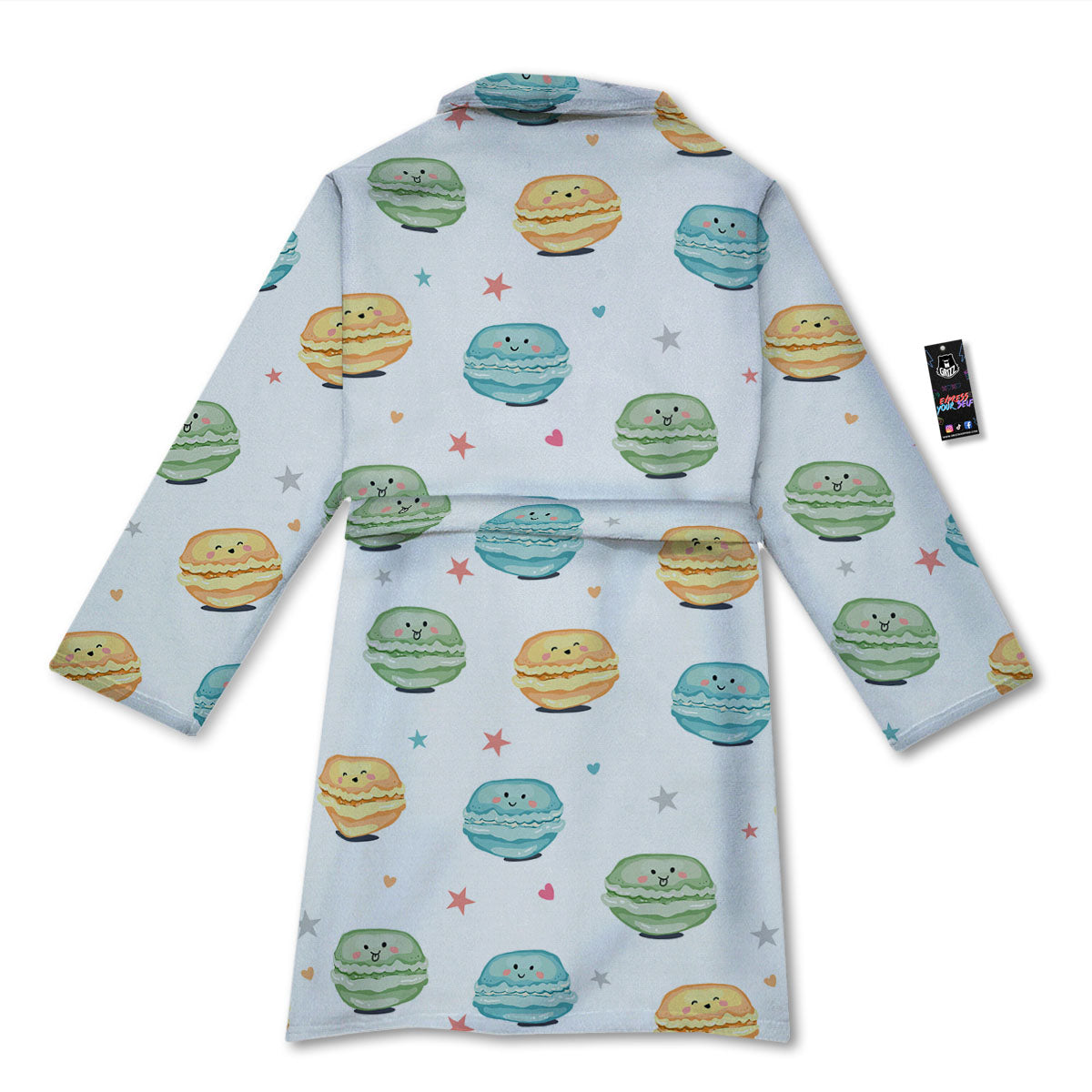 Happy Macarons Print Pattern Bathrobe-grizzshop