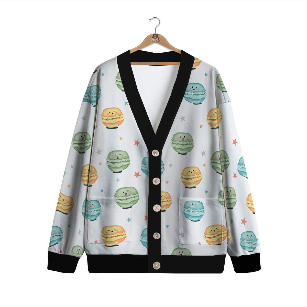 Happy Macarons Print Pattern Cardigan-grizzshop