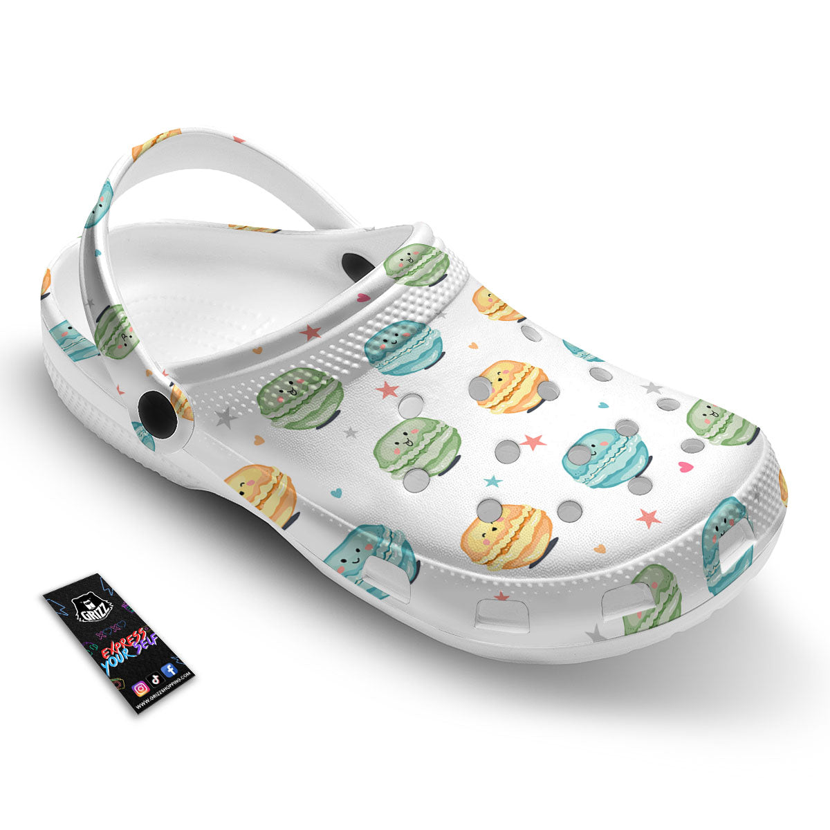 Happy Macarons Print Pattern Clog-grizzshop