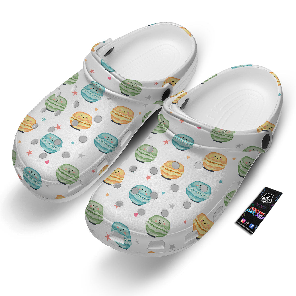Happy Macarons Print Pattern Clog-grizzshop