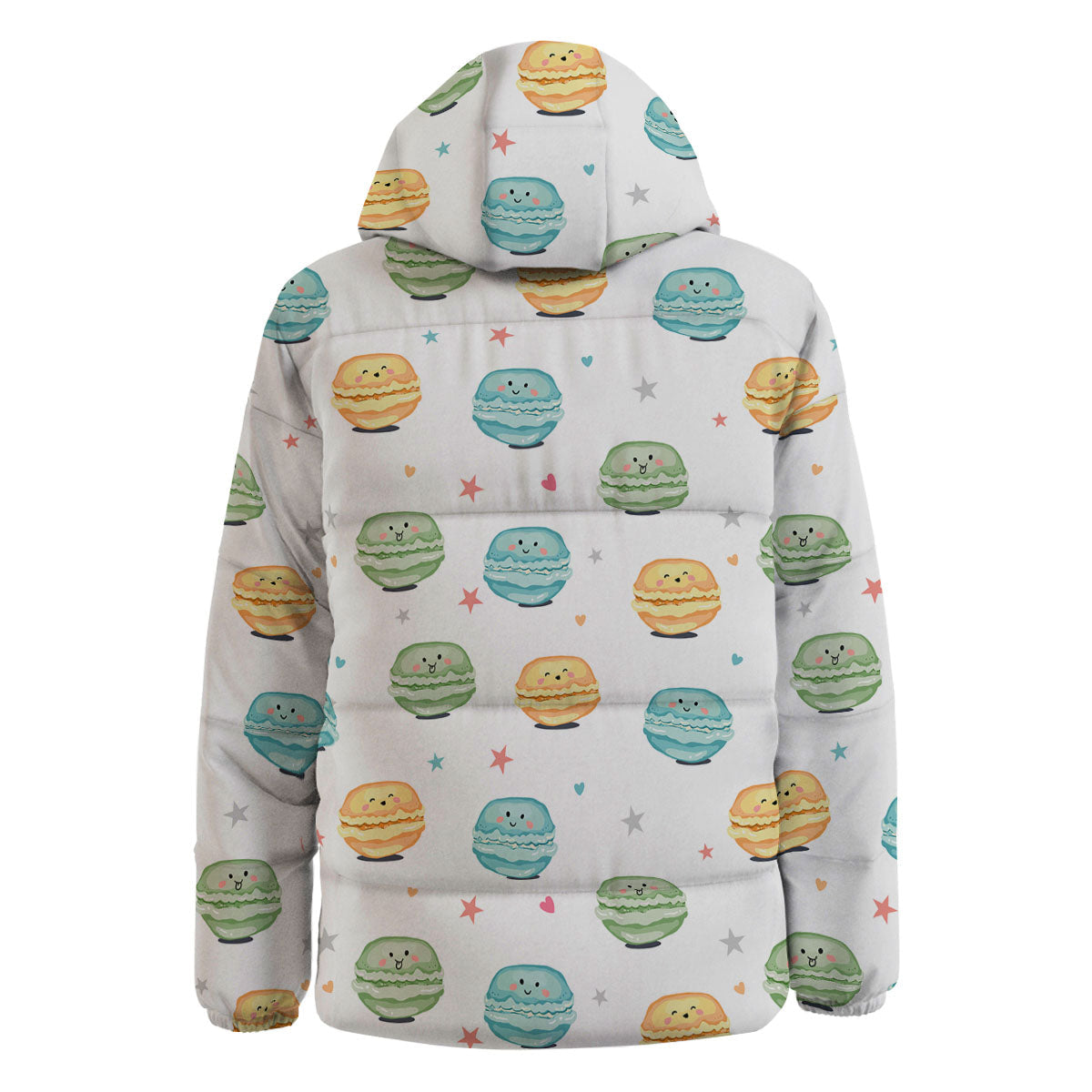 Happy Macarons Print Pattern Down Jacket-grizzshop