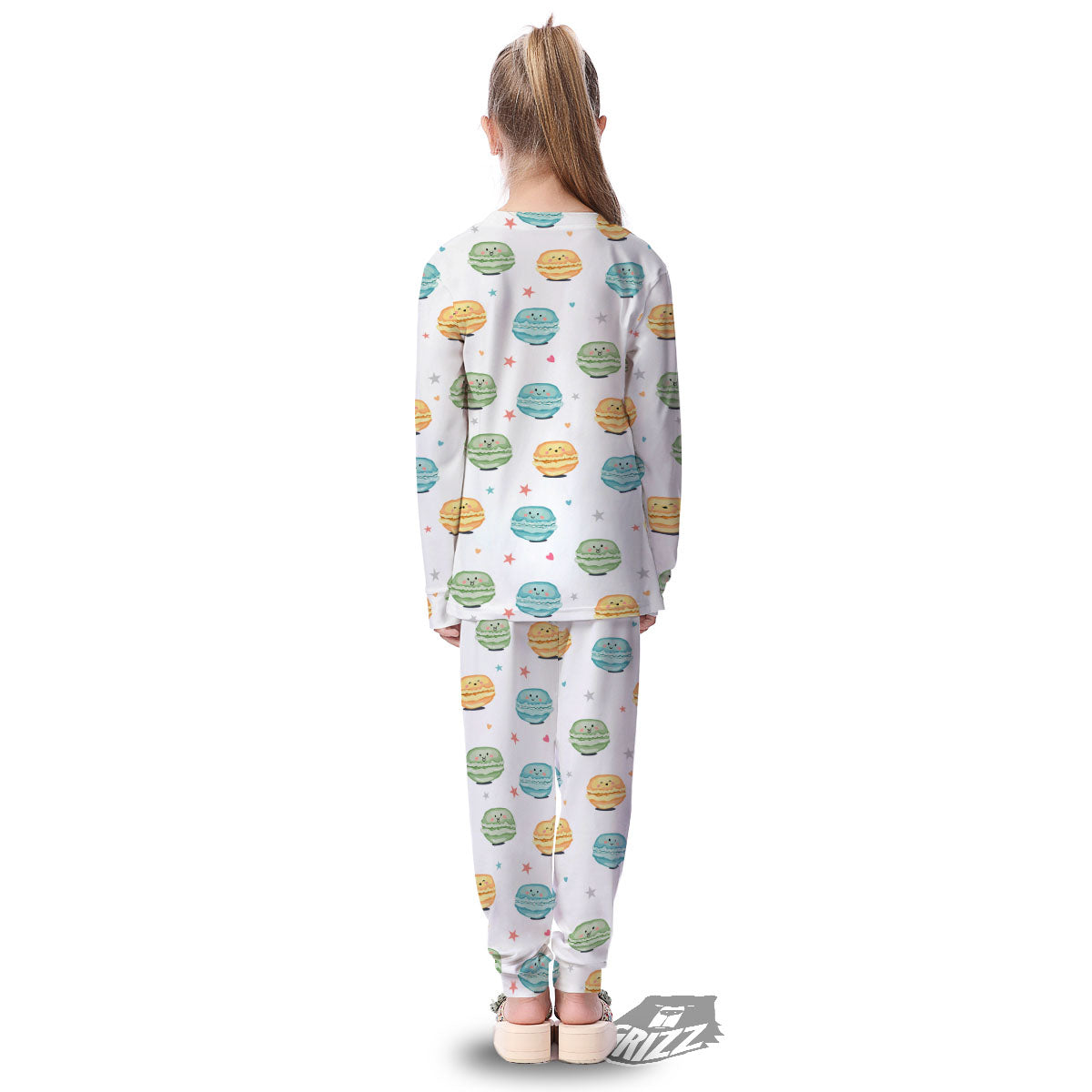 Happy Macarons Print Pattern Kid's Pajamas-grizzshop