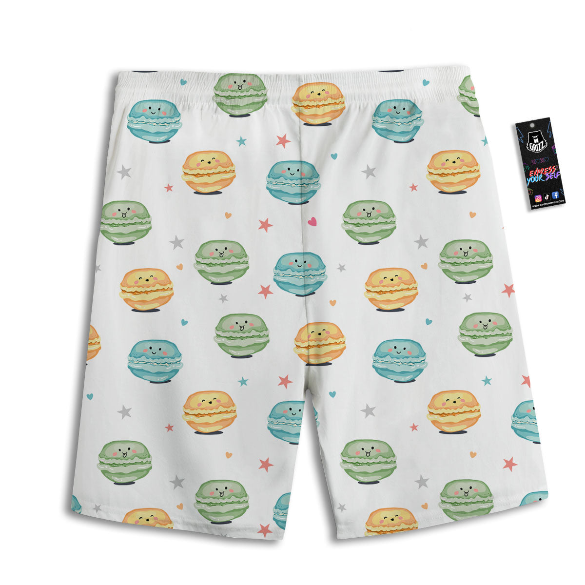 Happy Macarons Print Pattern Men's Athletic Shorts