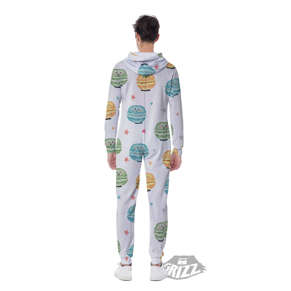 Happy Macarons Print Pattern Men's Jumpsuit-grizzshop