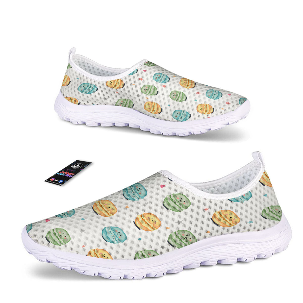 Happy Macarons Print Pattern Nurse Shoes-grizzshop