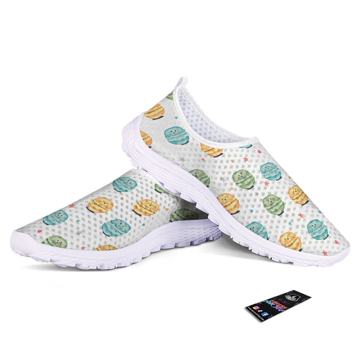 Happy Macarons Print Pattern Nurse Shoes-grizzshop