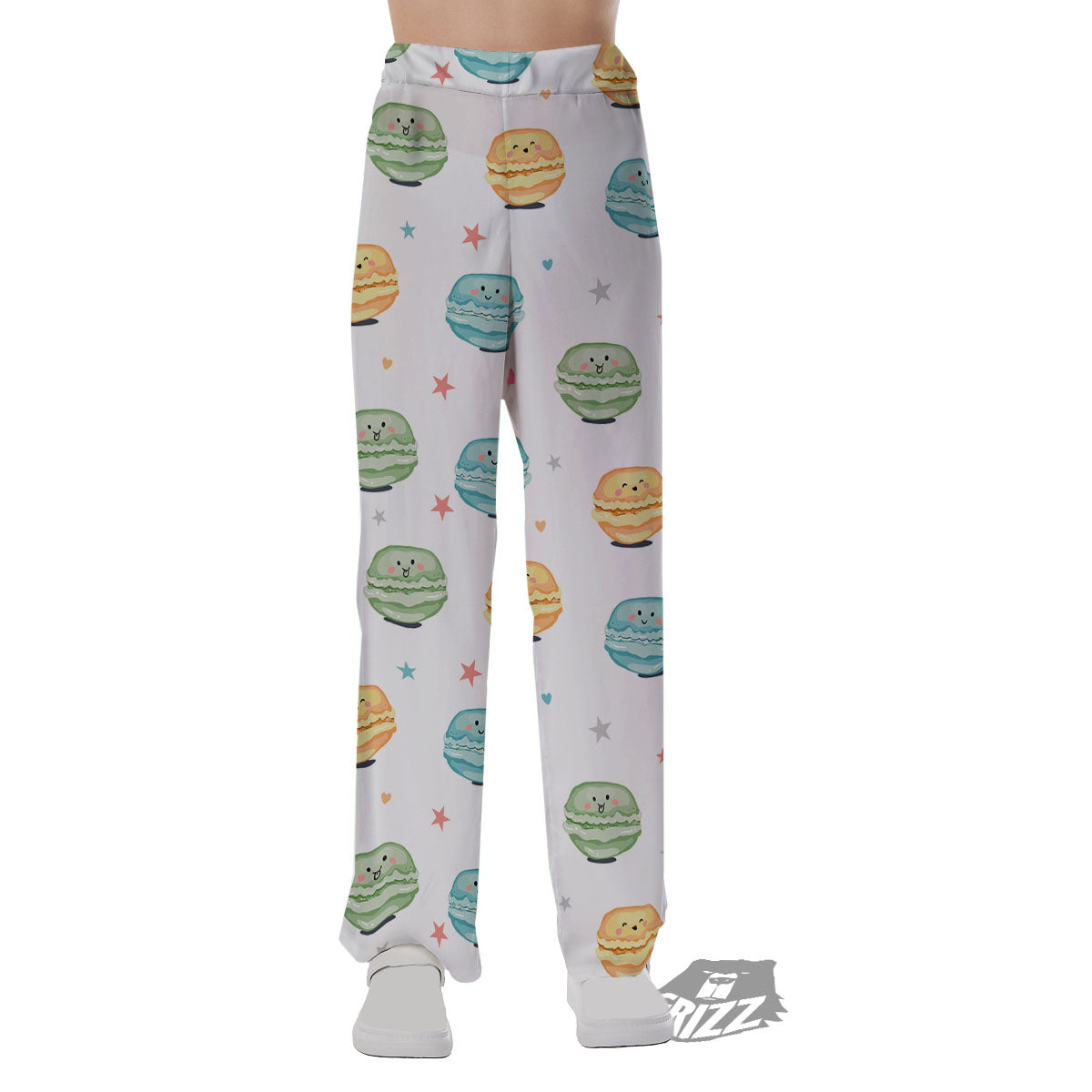 Happy Macarons Print Pattern Pajama Pants-grizzshop