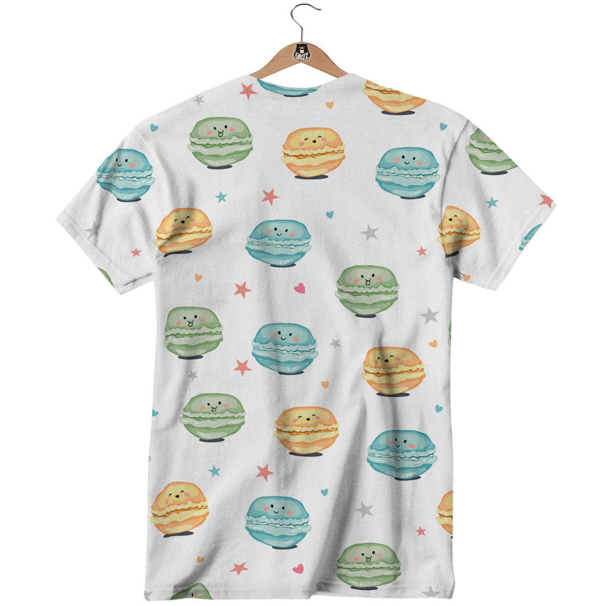 Happy Macarons Print Pattern T-Shirt-grizzshop