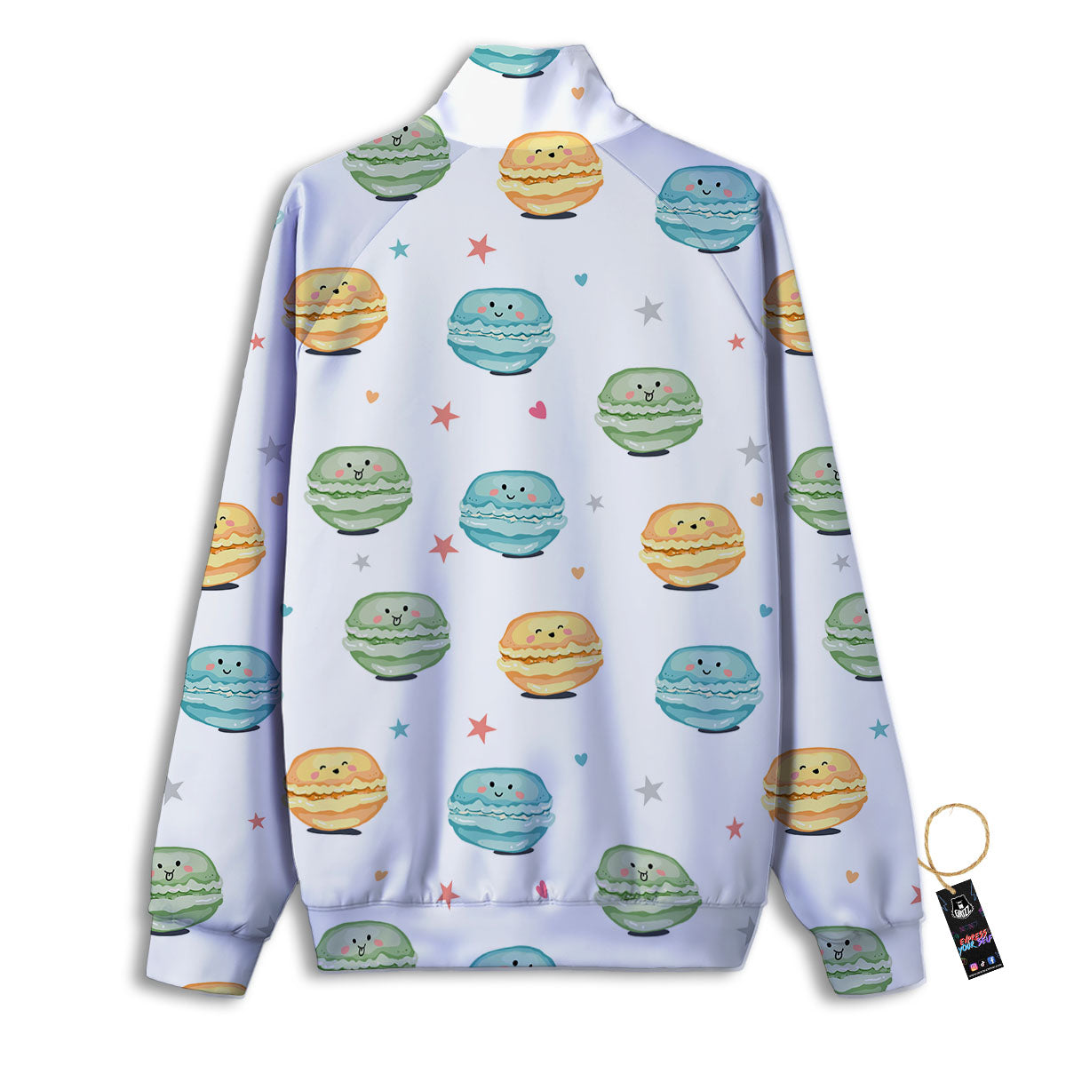 Happy Macarons Print Pattern Track Jacket-grizzshop