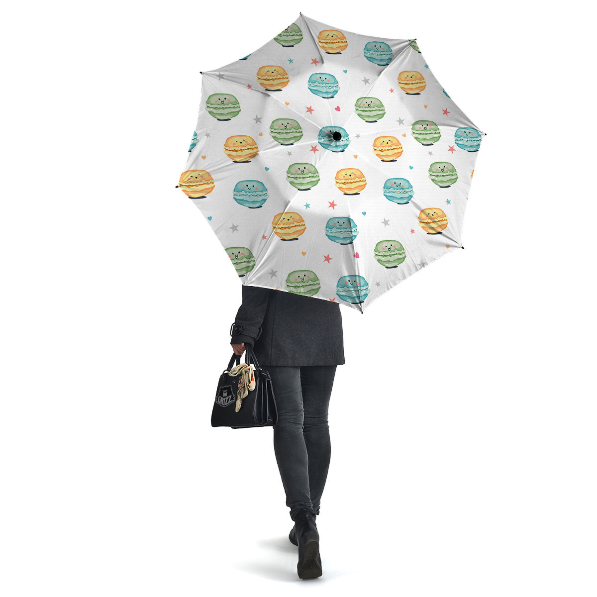 Happy Macarons Print Pattern Umbrella-grizzshop