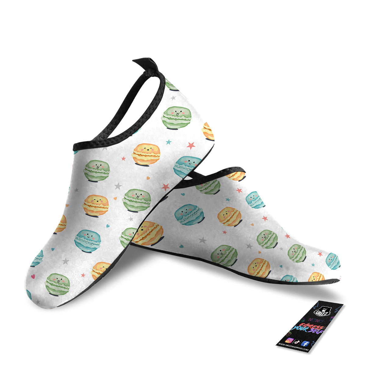 Happy Macarons Print Pattern Water Shoes-grizzshop
