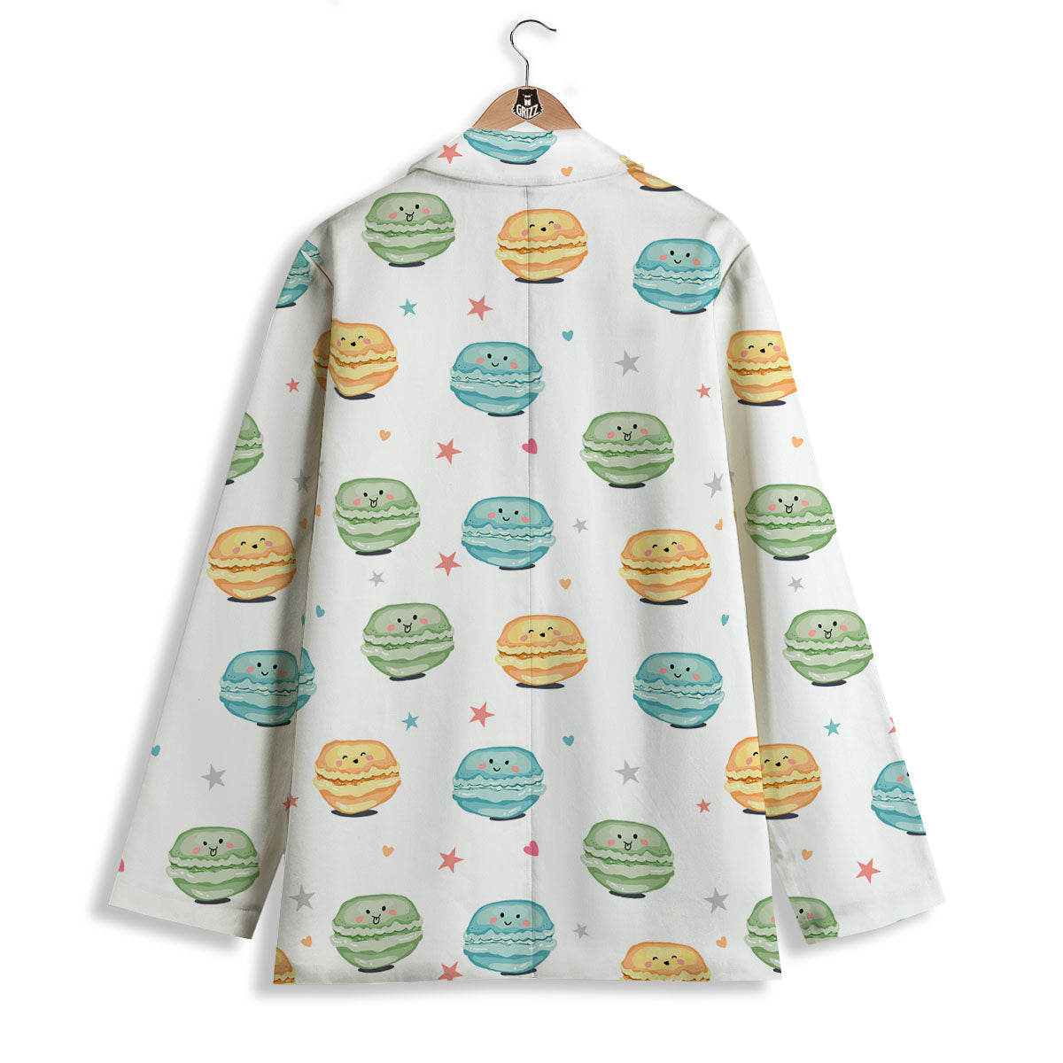 Happy Macarons Print Pattern Women's Blazer-grizzshop