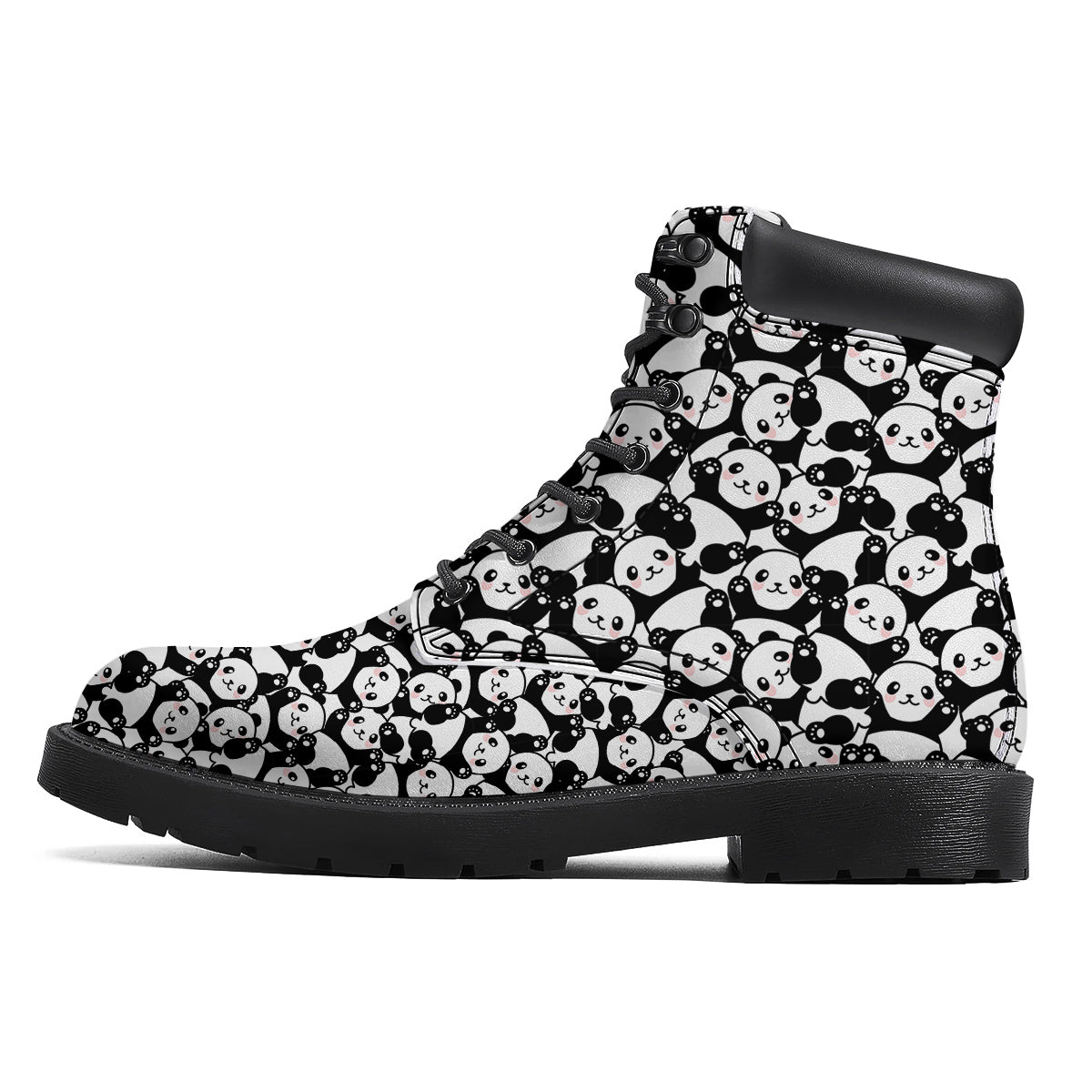 Happy Panda Cute Print Pattern Boots-grizzshop
