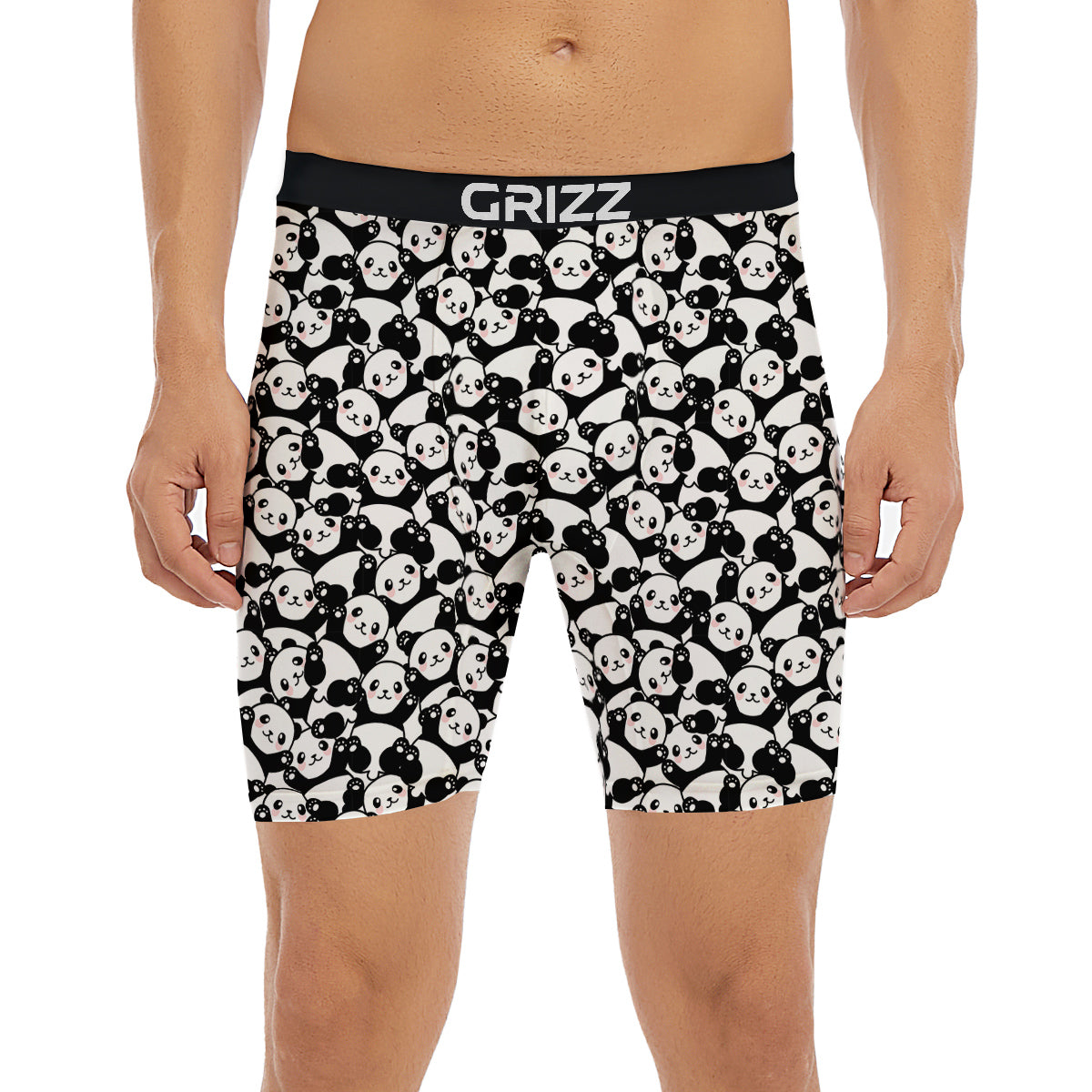 Happy Panda Cute Print Pattern Boxer Briefs-grizzshop