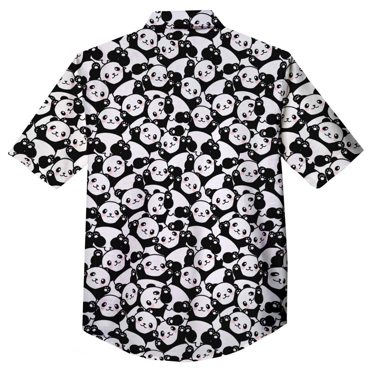 Happy Panda Cute Print Pattern Button Up Shirt-grizzshop