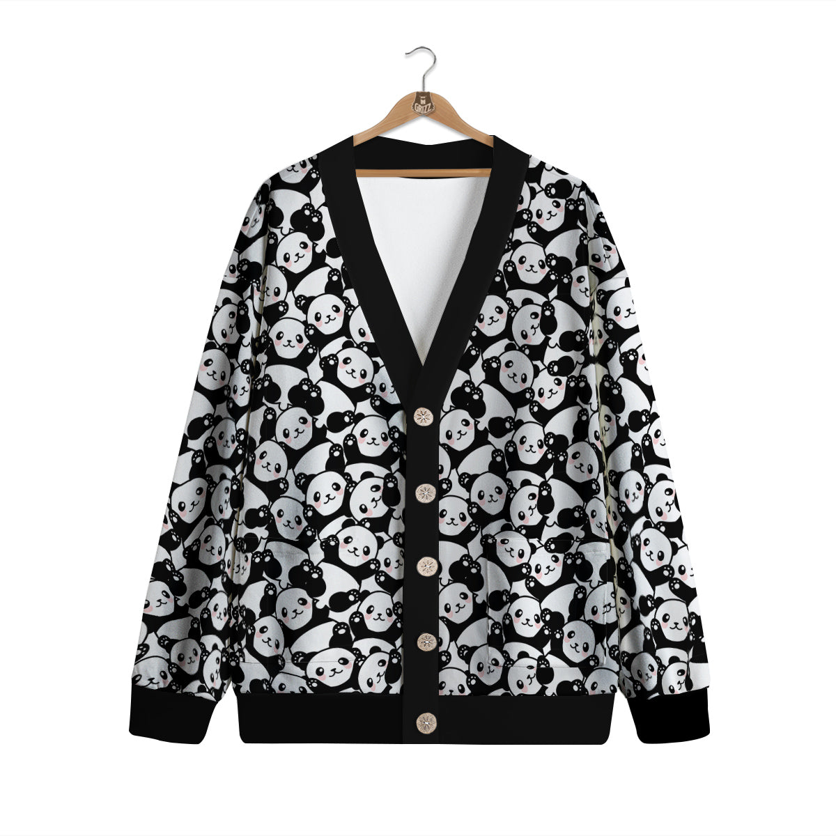 Happy Panda Cute Print Pattern Cardigan-grizzshop