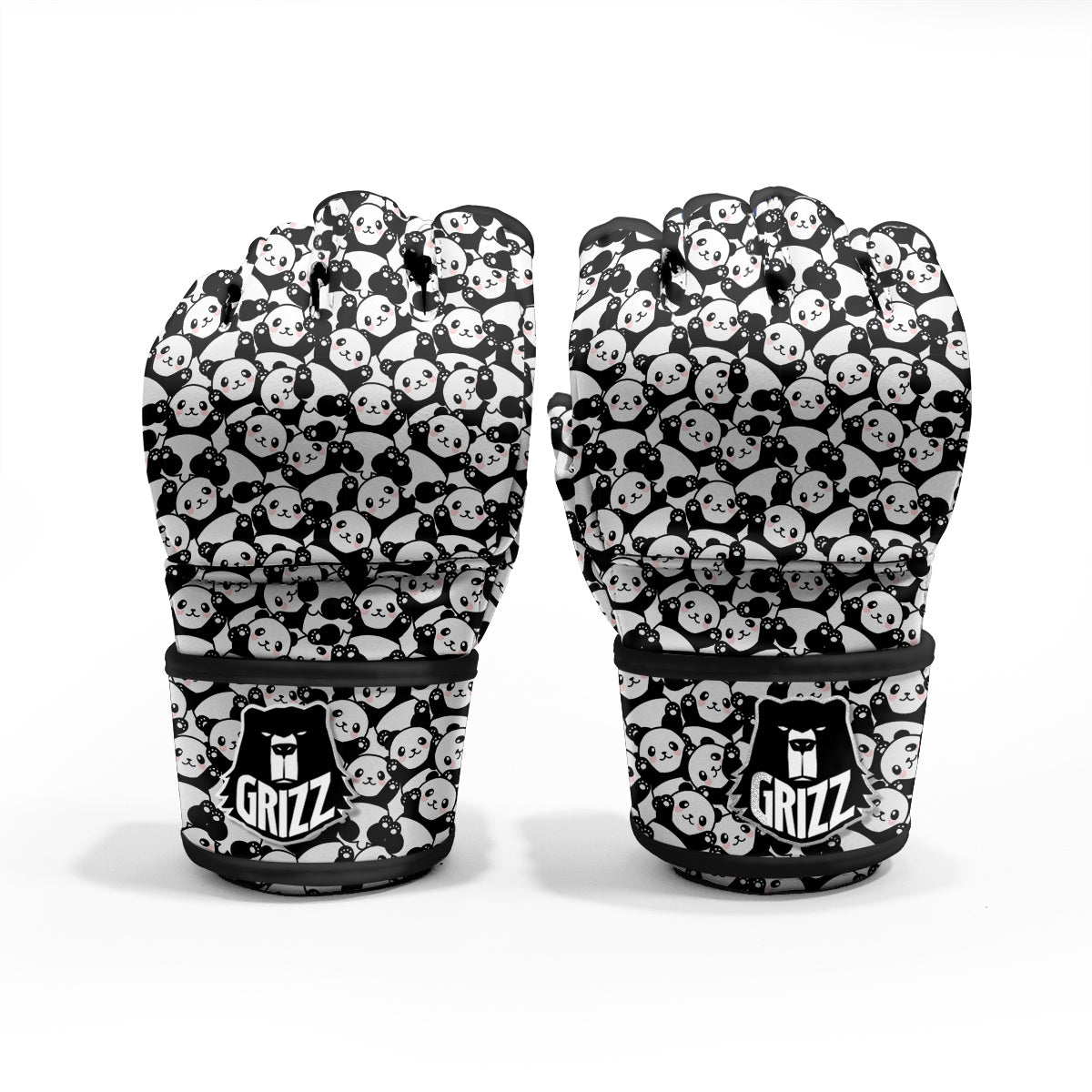 Happy Panda Cute Print Pattern MMA Gloves-grizzshop