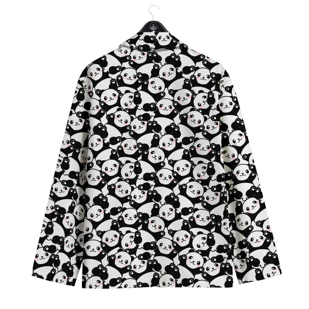 Happy Panda Cute Print Pattern Men's Sport Coat-grizzshop