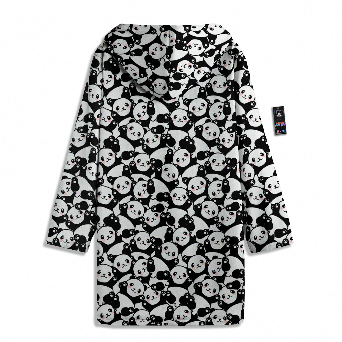 Happy Panda Cute Print Pattern Men's Windbreaker Jacket-grizzshop