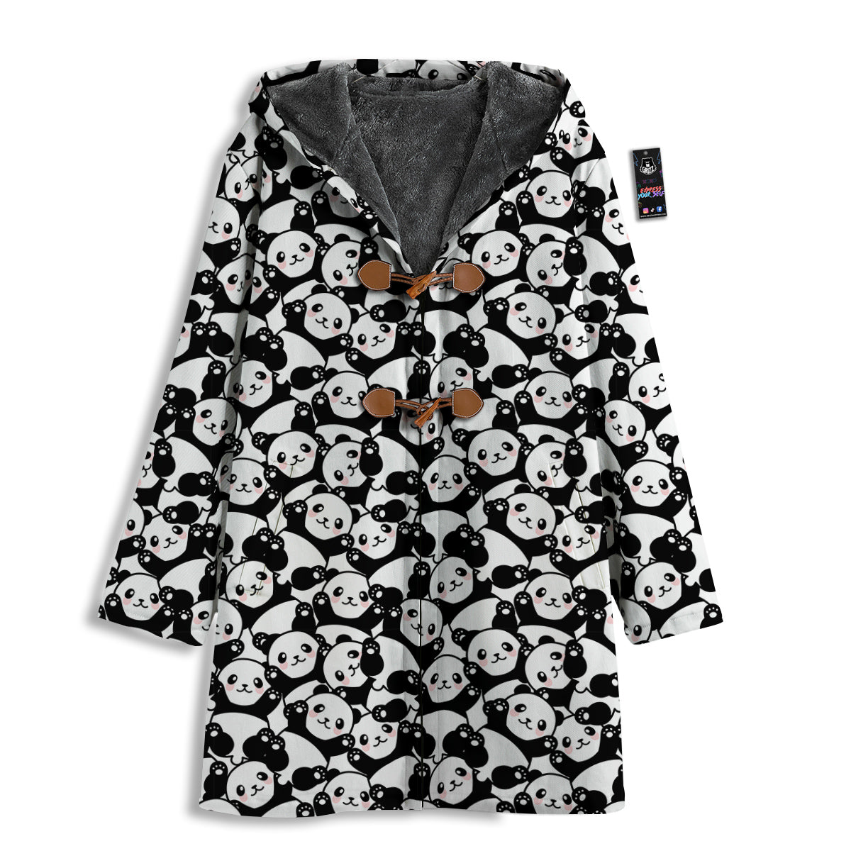 Happy Panda Cute Print Pattern Men's Windbreaker Jacket-grizzshop