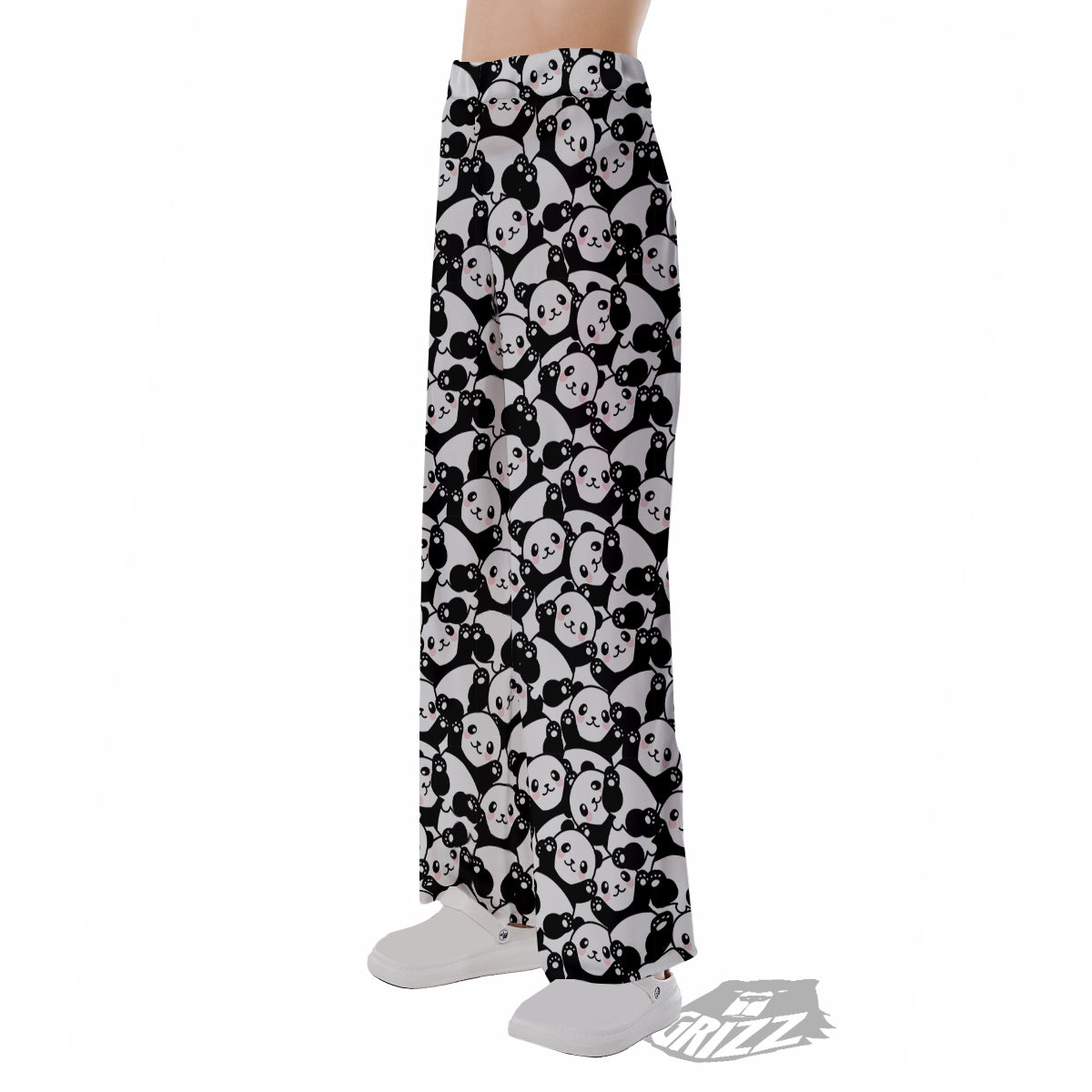Happy Panda Cute Print Pattern Pajama Pants-grizzshop