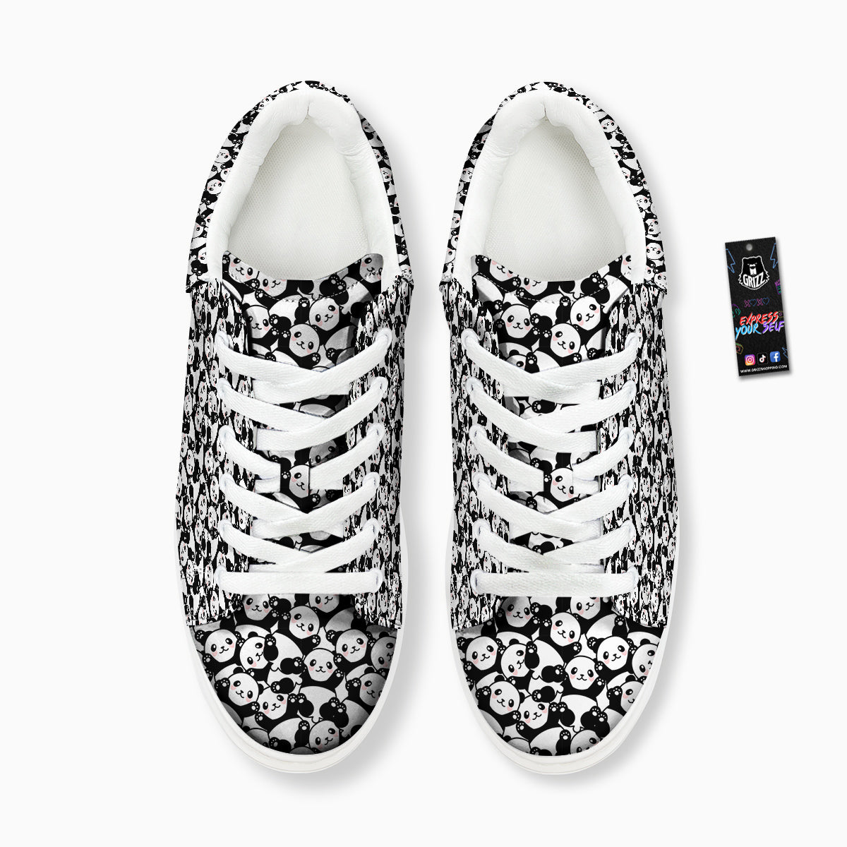 Happy Panda Cute Print Pattern Platform Shoes-grizzshop