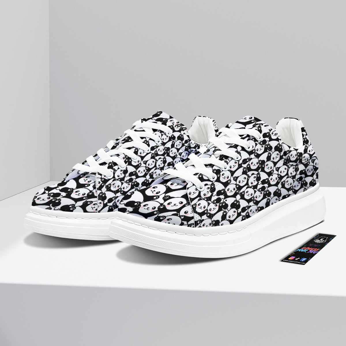 Happy Panda Cute Print Pattern Platform Shoes-grizzshop