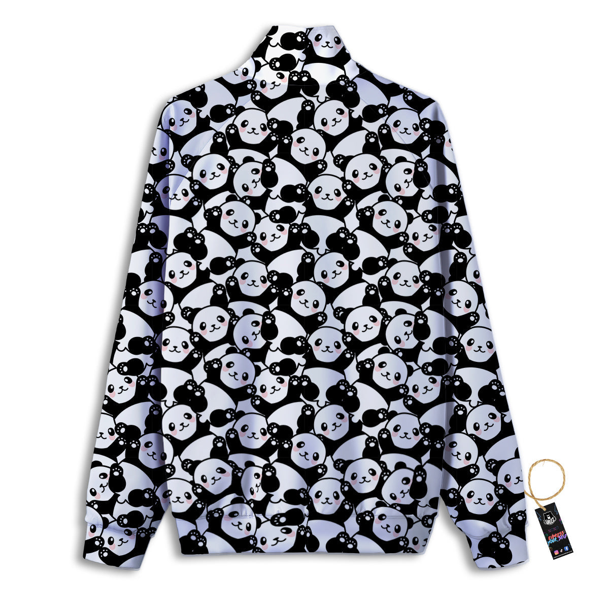 Happy Panda Cute Print Pattern Track Jacket-grizzshop