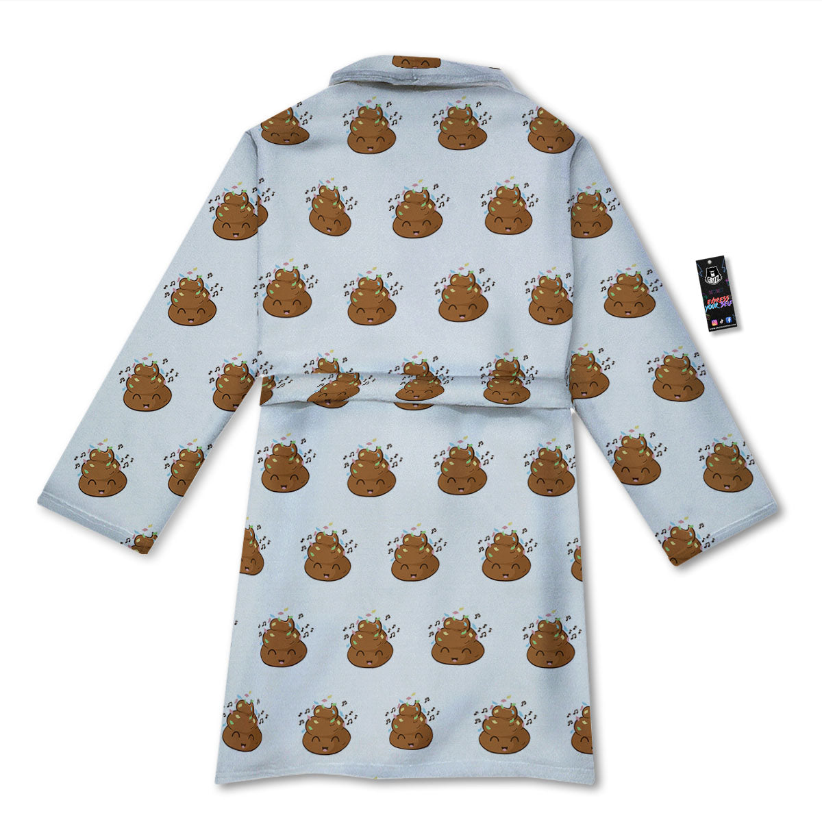 Happy Poop Print Pattern Bathrobe-grizzshop