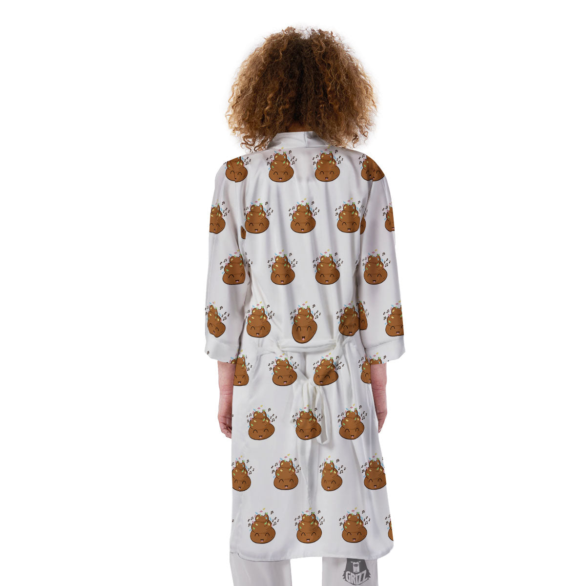 Happy Poop Print Pattern Kimono-grizzshop
