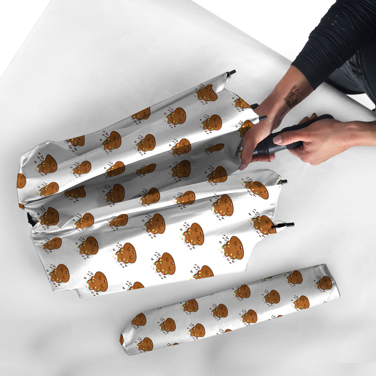 Happy Poop Print Pattern Umbrella-grizzshop