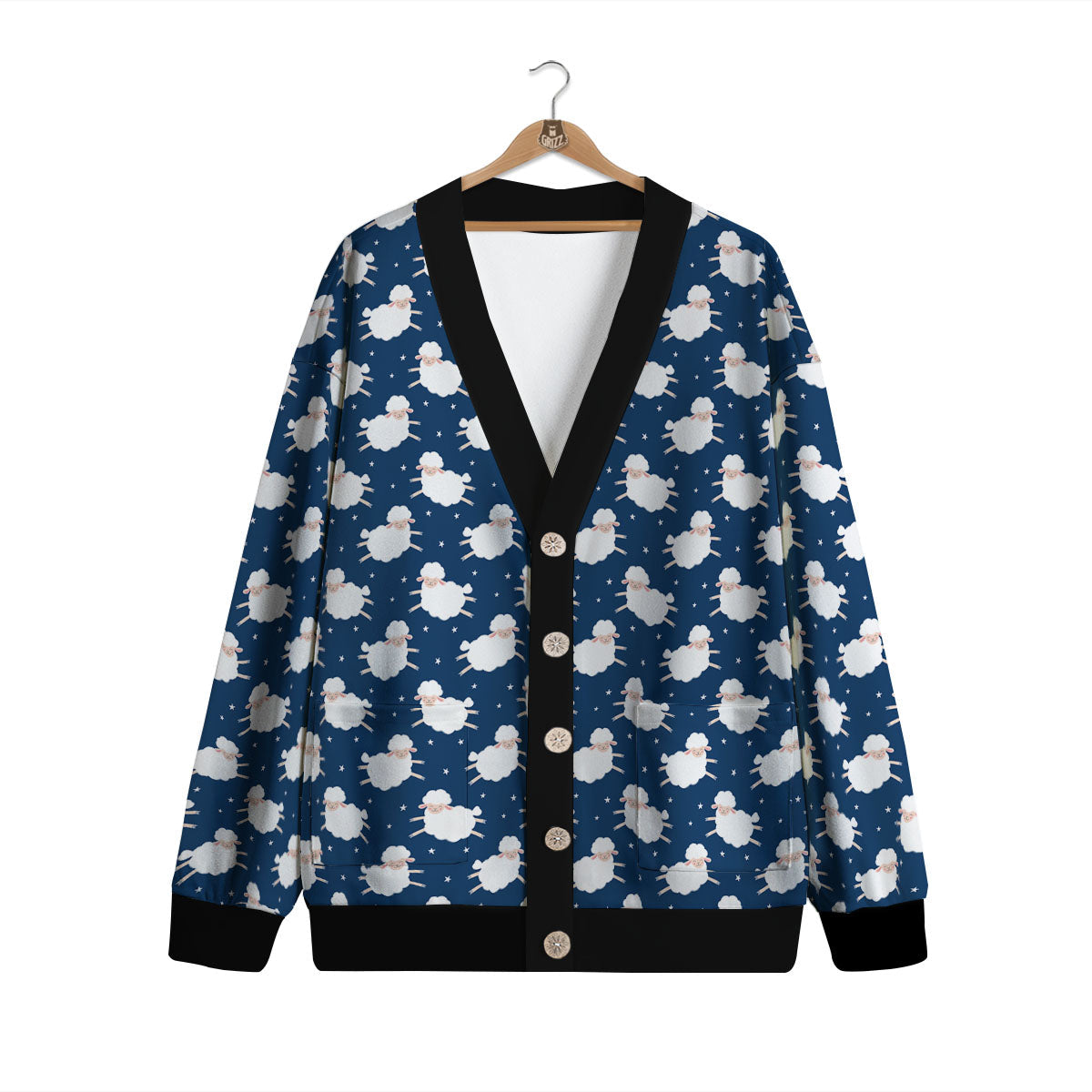 Happy Sheep Print Pattern Cardigan-grizzshop