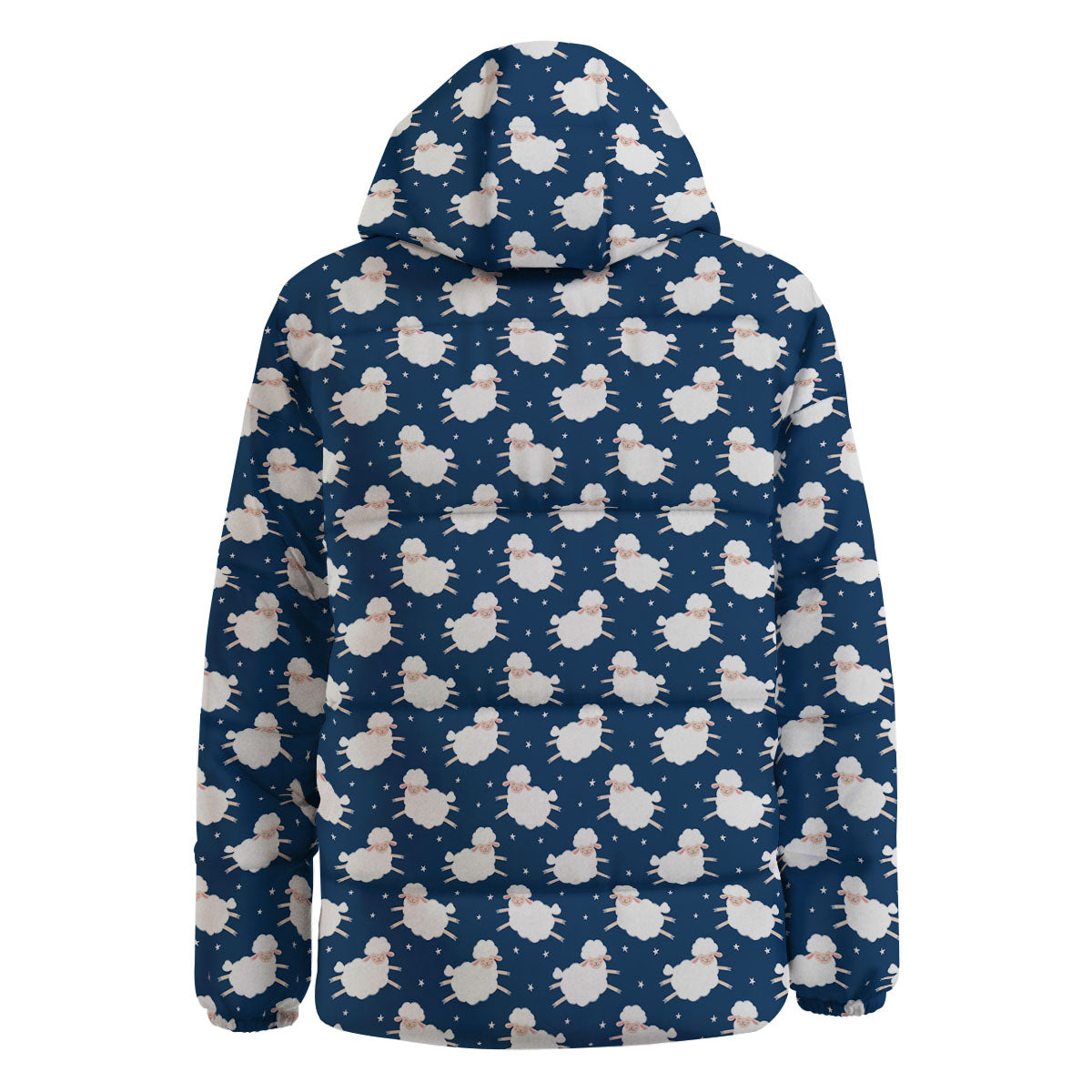 Happy Sheep Print Pattern Down Jacket-grizzshop