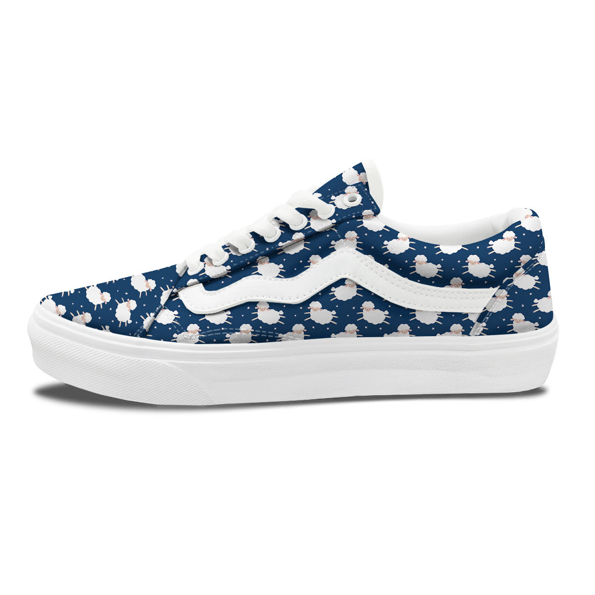 Happy Sheep Print Pattern Skate Shoes-grizzshop