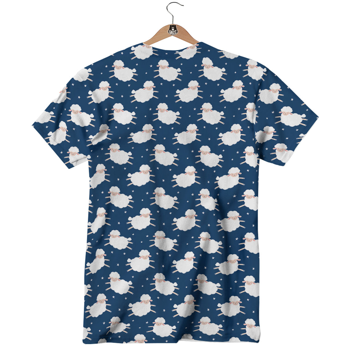 Happy Sheep Print Pattern T-Shirt-grizzshop