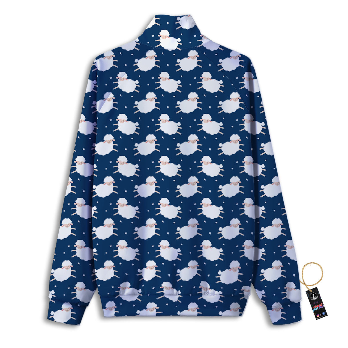 Happy Sheep Print Pattern Track Jacket-grizzshop