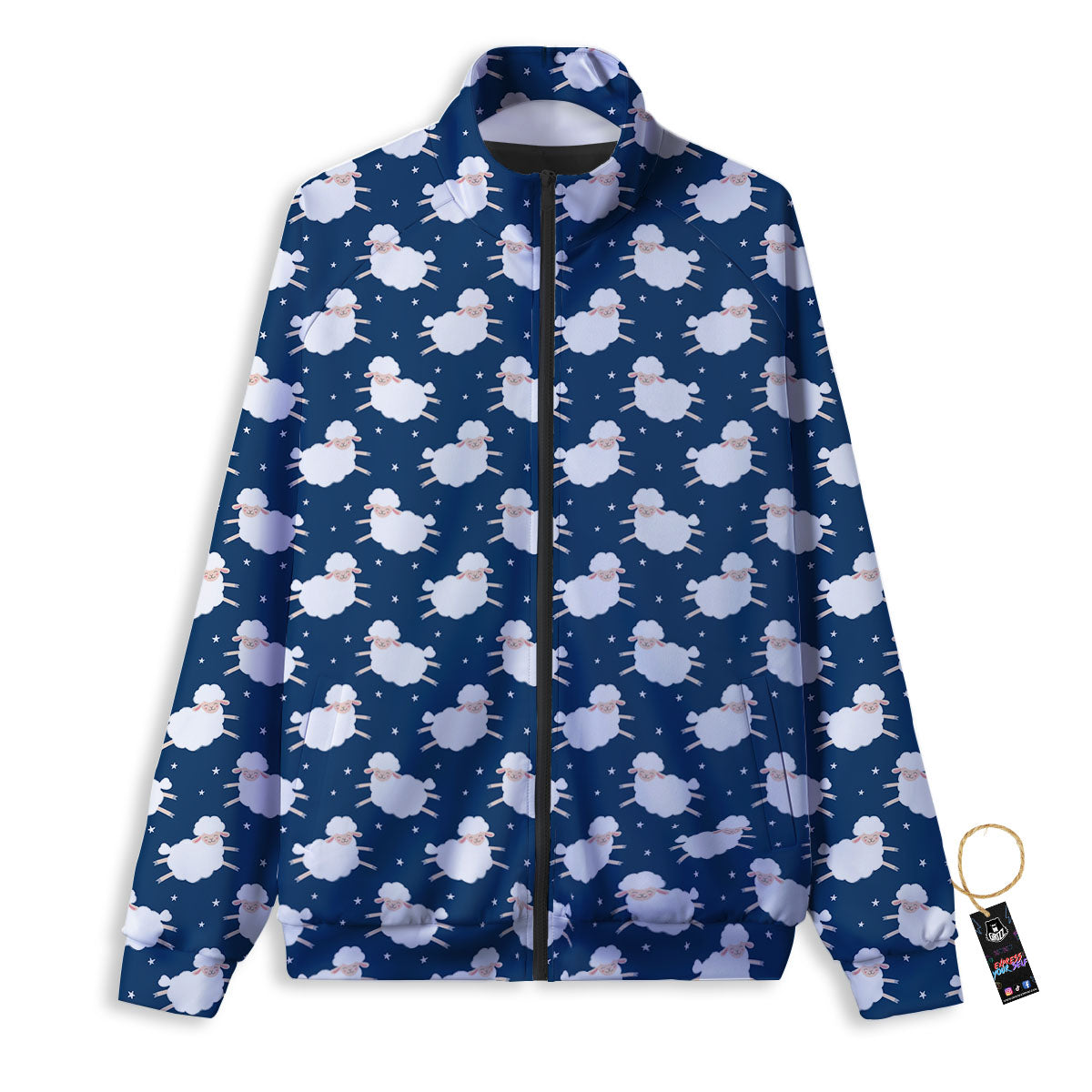 Happy Sheep Print Pattern Track Jacket-grizzshop