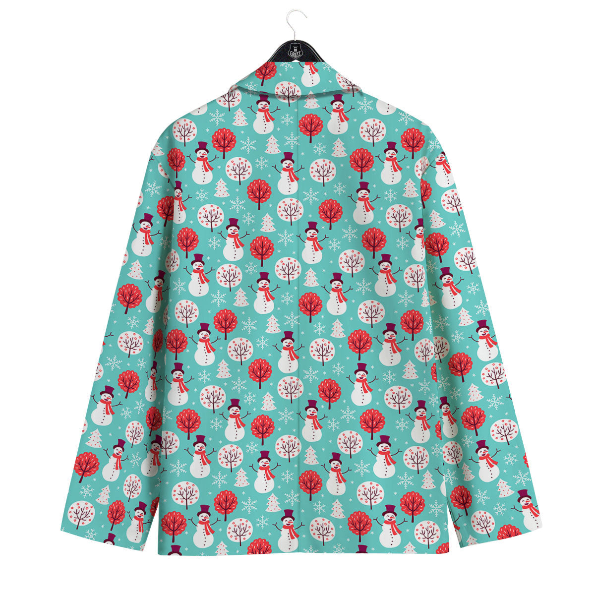 Happy Snowman Print Pattern Men's Sport Coat-grizzshop
