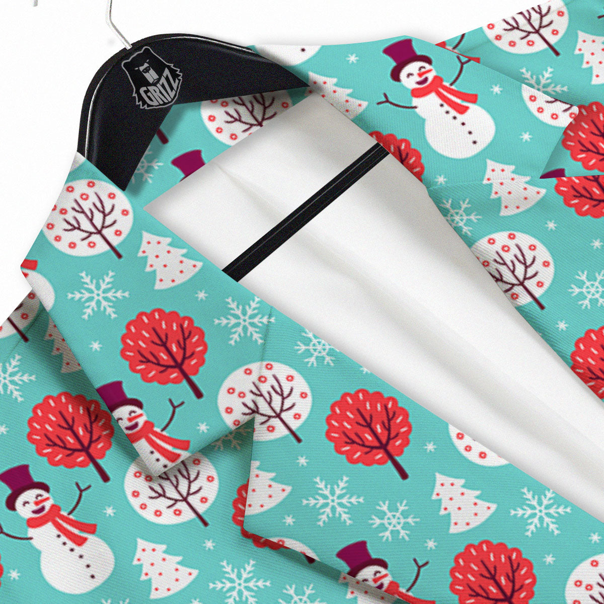 Happy Snowman Print Pattern Men's Sport Coat-grizzshop