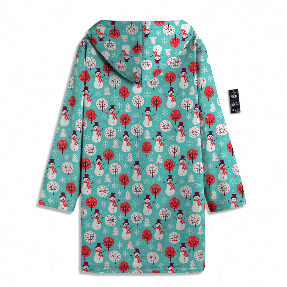 Happy Snowman Print Pattern Men's Windbreaker Jacket-grizzshop