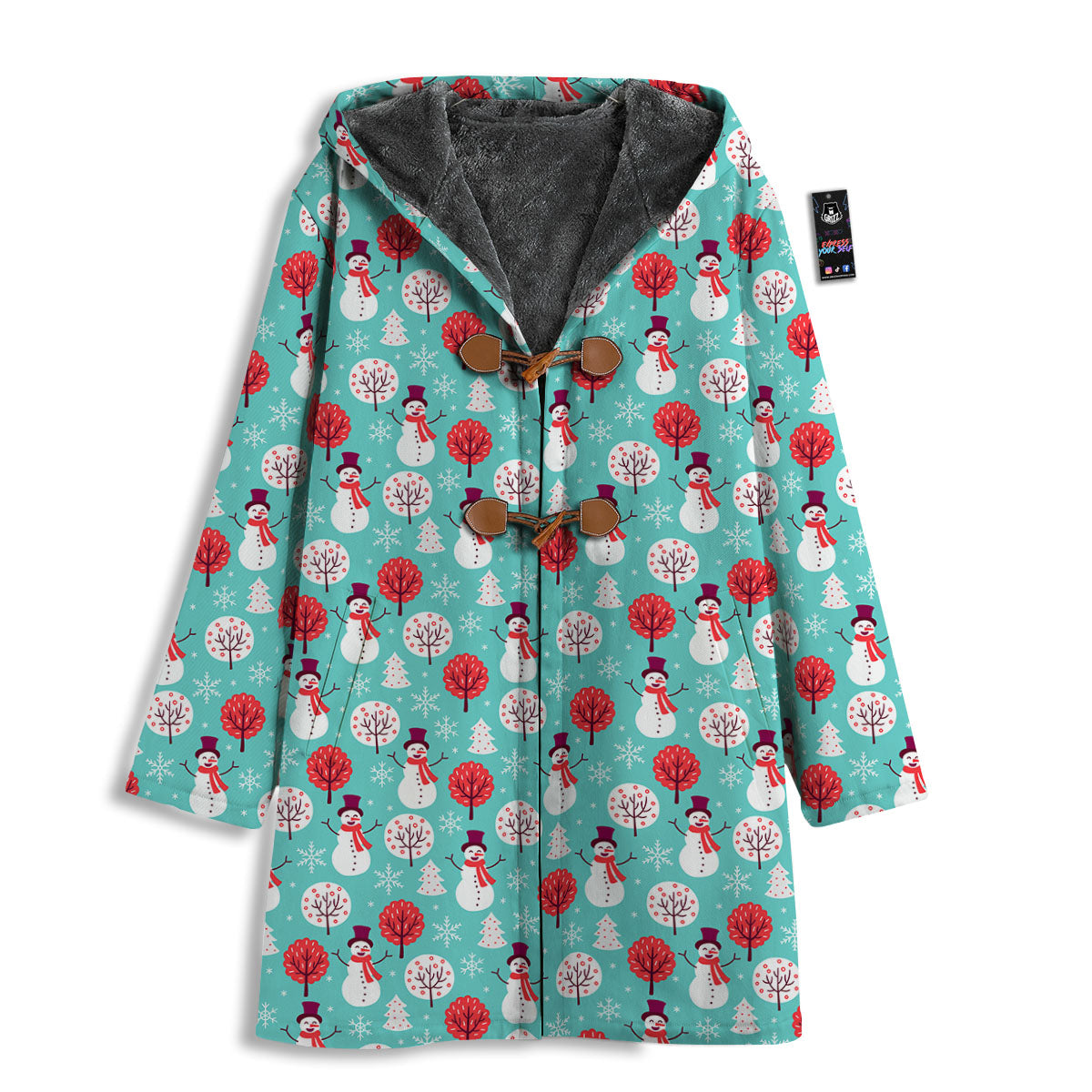 Happy Snowman Print Pattern Men's Windbreaker Jacket-grizzshop