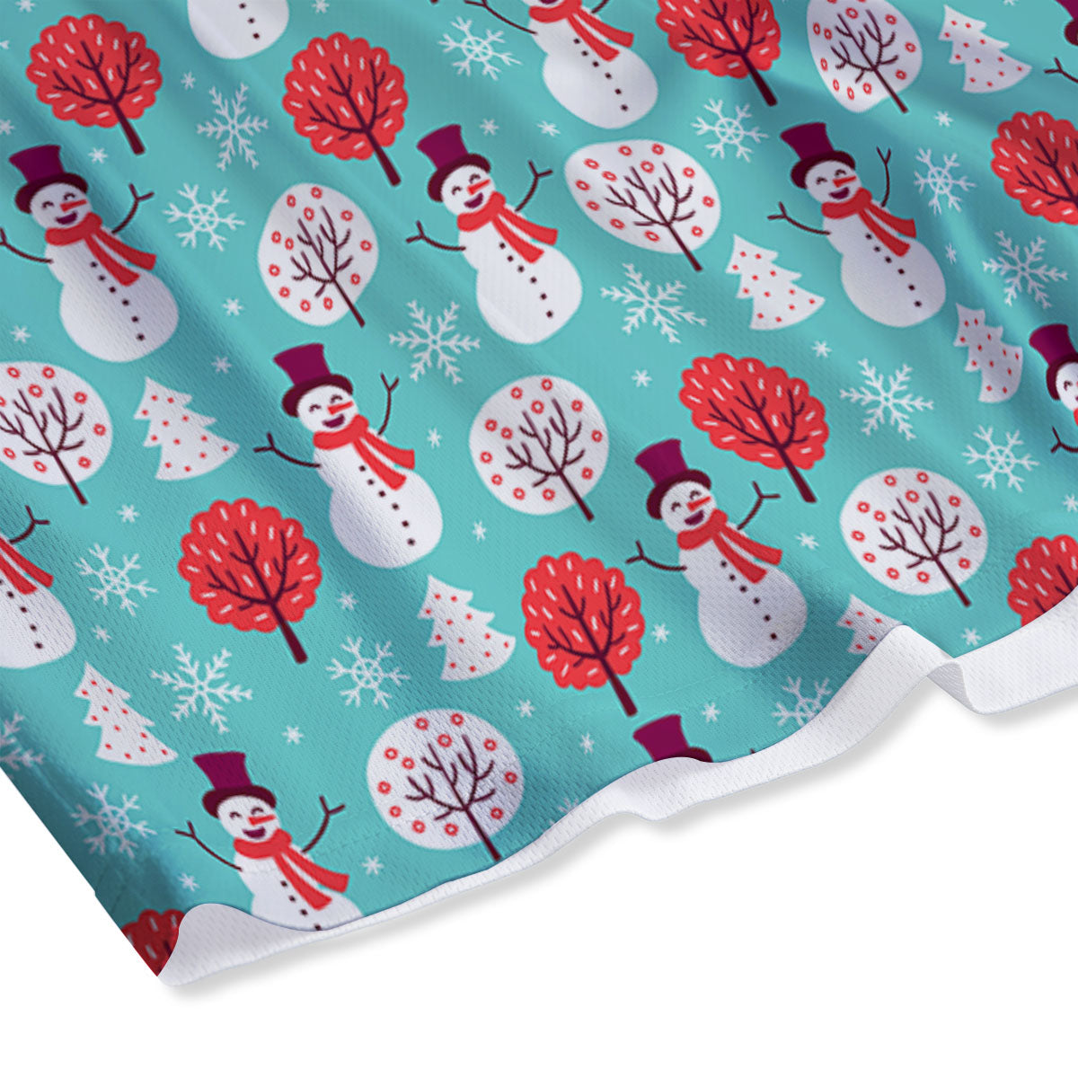 Happy Snowman Print Pattern Mesh Shorts